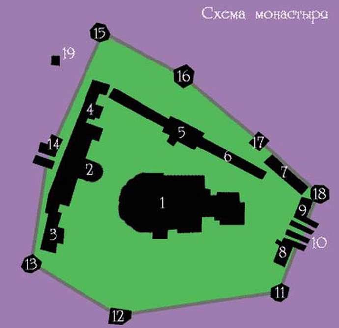 Схема монастыря Схема монастыря